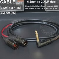 Jack 6 ly sang canon đực DIY 0.5 đến 5 mét - 6.35mm to 2 male XLR stereo cable