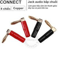 Jack bắp chuối cong bẻ góc mạ vàng 24K 4 chiếc cắm cho Loa Âm ly
