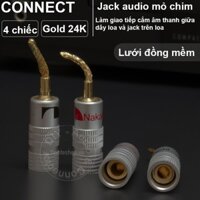 Jack cắm Loa Âm ly mỏ chim lưới đồng mềm 1.5mm mạ vàng 24K 4 chiếc