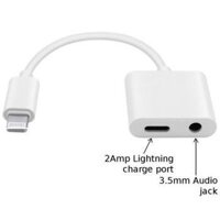 Jack chuyển đổi 2 trong 1 vừa sạc vừa cắm tai nghe cổng Lightning và Jack 3.5 cho iPhone.
