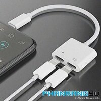 Jack chuyển đổi 2 trong 1 vừa sạc vừa cắm tai nghe 2 cổng Lightning cho iPhone