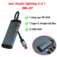 Jack chuyển đổi 4 in 1 cho iPhone iPad MH317 - Hub chuyển đổi cắm bàn phím chuột kết nối phụ kiện iPhone iPad