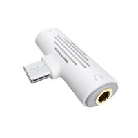 Jack Chuyển Đổi Borofone BV8 Type C 2 in 1 - 1 Đầu Sạc Type C, 1 Đầu Tai Nghe 3.5 - Hàng Chính Hãng - Trắng