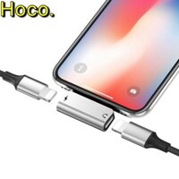 Jack chuyển đổi lightning vừa sạc vừa nghe có míc cho iphone 7/7plus/8/8plus/X hoco ls24 chính hãng