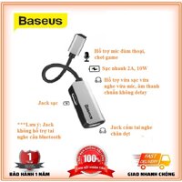 Jack Chuyển Đổi Tai Nghe Chính Hãng Baseus L37 - Cáp Chuyền Đổi Có Mic Chia 2 Cổng Vừa Sạc Vừa Nghe - BH 12 Tháng