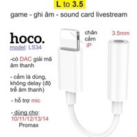 Jack chuyển đổi tai nghe (L to 3.5) Hoco LS34 hỗ trợ mic khi chơi game/ gọi điện/ LiveStream/ ghi âm