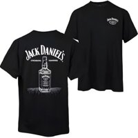 Jack Daniel 'S Line Logo Chai nghệ thuật Áo thun thời trang ngộ nghĩnh
