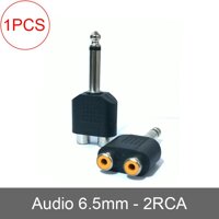 Jack đổi audio 6.3mm/6.5mm stereo 2 nấc ra 2AV L+R (1 chiếc) [bonus]