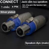 Jack loa 4pin đực nhân đồng mạ bạc 1 chiếc - Speakon 4pin male jack plug