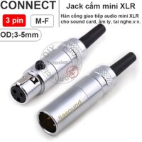 Jack mini XLR 3 chân đực cái cho Micro Tai nghe DAC.v.v. - Mini XLR 3 pin solder for audio equipment Microphone Headphone Sound Card