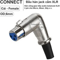 Jack XLR cái vuông góc OD6mm - XLR female connector jack plug