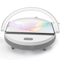 JACKYLED Bluetooth Speaker with Wireless Charger and LED Night Light Fast Charging Stand for Home Office Nightstand Compatible with iOS and Android...