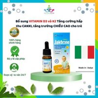 Jakbone - Bổ sung vitamin D3 và K2 hiệu quả | Dành cho Trẻ sơ sinh & trẻ nhỏ chậm phát triển | Giảm nguy cơ còi xương