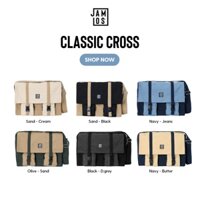 Jamlos Classic Cross - Túi đeo chéo thời trang nhiều ngăn đi học đi làm canvas vừa laptop 13inch A4