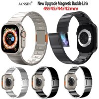 Jansin Dây Đeo Inox Khóa Nam Châm Cho Đồng Hồ Thông Minh iwatch series ultra 8 SE 7 6 5 4 49mm 45mm 44mm 42mm