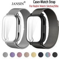 Jansin Dây Đeo + TPU Vỏ Bảo Vệ Inox Cho Đồng Hồ Thông Minh Redmi Watch 5 Active 5 Lite