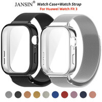 Jansin Dây Đeo + Vỏ Bảo Vệ Inox Cho Đồng Hồ Thông Minh Huawei Watch Fit 3