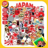 Japan Nhật Bản - Set 100 sticker decal hình dán nón bảo hiểm, laptop, xe máy, ô tô  STICKER FACTORY