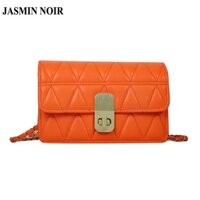 Jasmin noir Túi Da pu Đeo Chéo Vai Họa Tiết Hình Học Có Khóa Cài Giản Dị Dành Cho Bạn Nữ