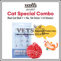 [jayupet] Jayupet cat special combo (red cat ball 2 + no. 54 stick 1 (4 que) cho mèo / tập thể dục & chăm sóc protein cho mèo / churu ăn nhẹ dinh dưỡng lành mạnh + quả bóng đồ chơi silvervine