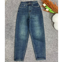 (JB00484-BIG SIZE) Quần Jean Baggy Trơn (Từ 40-68kg), Cạp Cao, Vải Bố Xước Chéo, Co Giãn