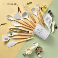 Jcsyfac 34 Cái Bộ Dụng Cụ Silicon Chống Dính Nồi Tay Cầm Thìa Xẻng Trứng Đánh Đồ Nhà Bếp Phụ Kiện Nhà Bếp Mới