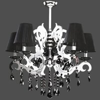 (JCY-0990/5B) Đèn Chùm Trần Nhà Cổ Điển Đen Pha Lê Đen Black Classic Chandelier Ceiling Light Black Hanging Crystal