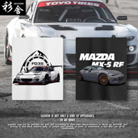 Jdm MAZDA MAZDA rôto RX7 MX5 sửa đổi hiệu suất xe ngắn tay áo thun nam nữ cotton ngắn tay quần áo