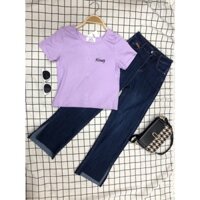 [Jeans]quần bò ống đứng xẻ cạnh