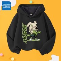 Jeanswest Áo Hoodie Bé Trai Trẻ Em Lông Cừu Lót Áo Mùa Thu Đông Áo Khoác Thời Trang