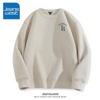 Jeanswest Áo sweater nam thu đông 2024 mẫu mới kiểu dáng waffl, dày và ấm áo nam giữ nhiệt