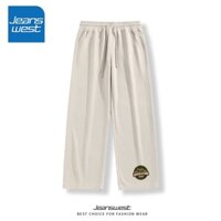 Jeanswest Quần dài nam ống suông mùa xuân thu dây rút, rộng rãi quần dài thể thao nam nữ