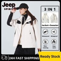Jeep SPIRIT 3 trong 1 Mùa Đông Nam Nữ Áo Khoác Chống Thấm Nước Áo Khoác Áo Gió Ấm Áp Cắm Trại Đi Bộ Đường Dài Áo Khoác Ngoài