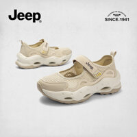 [JEEP] Thương hiệu [Đánh giá thương hiệu 4.532million+] Giày lưới Velcro nhẹ nhàng thoáng khí cho phụ nữ JEEP, giày đi bộ Mary Jane mới mùa xuân hè, đế dày, thoải mái, giày mẹ sáng tạo đa năng