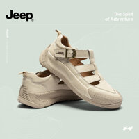[JEEP] Thương hiệu [Đánh giá thương hiệu 4.532million+] Dép thể thao nữ JEEP, giày khoét lỗ, thoải mái mùa hè, đế dày, mũi kín, dép La Mã dệt sáng tạo đa năng