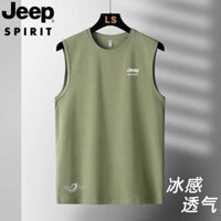 JEEP Vest Men's Summer Thin Fitness Sportswear Cotton Undershirt Plus Size Loose Sleeveless T-Shirt