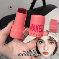 Jelly Blush Stick Lip Cheek Dual-Sử dụng Chống mồ hôi Lâu trôi Cảm giác lem Dưỡng ẩm tự nhiên Không mặt