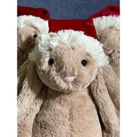 [JELLYCAT CHÍNH HÃNG]Thỏ Jellycat màu BEIGE đội nón Noel-size M(31cm)