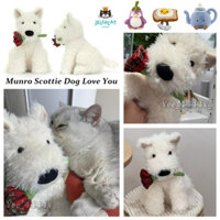 Jellycat Munro Scottie Dog Love You Đồ chơi sang trọng Búp bê chó con trắng dễ thương với hoa hồng Sinh nhật Quà tặng Valentine cho bạn bè expplanvn