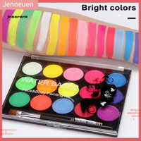 Jen Body Makeup Pallet Body Painting Set 15 Màu Phát Sáng Trong Bóng Tối Body Face Painting Kit Nhanh Khô Cao Sắc Tố Trang Điểm Cho Mặt Cơ Thể Bộ Phấn Mắt
