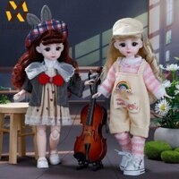 Jeniferdz 30cm Anime Bjd Doll, Khớp hình cầu 3D Mắt 1 / 6 Búp bê Bjd, Váy búp bê đầy màu sắc Trang phục với quần áo Búp bê bản lề Đồ chơi trẻ em
