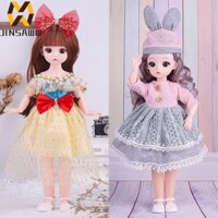 Jeniferdz Trang phục công chúa Búp bê Bjd, Gót cao có tóc giả Búp bê Bjd 30cm kèm quần áo, Búp bê trang điểm công chúa Anime thanh lịch xinh đẹp Dễ thương Trẻ em