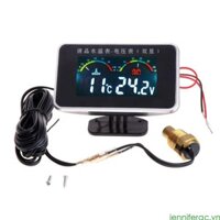 Jenniferac Xe Ô Tô Nhiệt Độ Nước Đồng Hồ Đo Vôn Kế 2in1