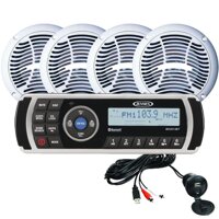 Jensen CPM200 Marine Stereo Audio System; Includes: MS2A AM/FM/USB/Bluetooth/Waterproof Stereo, Four AMS602W 6.5" Coaxial Two-way Speakers, USB...