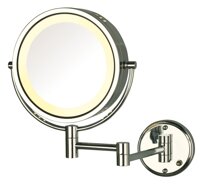 Jerdon HL75CD 8.5-Inch Lighted Direct Wire Wall Mount Makeup Mirror with 8x Magnification, Chrome Finish