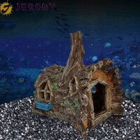 Jeromy Tôm Nơi Trú ẩn Hang, Nhà vỏ cây nhân tạo trang trí bằng nhựa, Trang trí cây cảnh Mô phỏng Đồ trang trí bể cá rỗng Trang trí nền bể cá