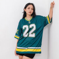 Jersey oversize cơ bản đơn giản nfl 22 Hijau / jersey bóng bầu dục / jersey vintage