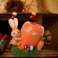 Jesjeliu Đồ trang trí để bàn Hộp đựng bút Thỏ Nhà sáng tạo
