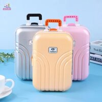 Jesjeliu Thu Nhỏ Di Động Trunk Bạc Vintage Vali Đồ Chơi