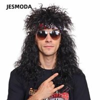 Jesmoda Halloween Party Cosplay Tóc Giả, Lông Tơ Dài 70s 80 Rockstar Tóc Giả, Chất Lượng Cao Curvy Punk Cosplay Rockstar Phụ Kiện